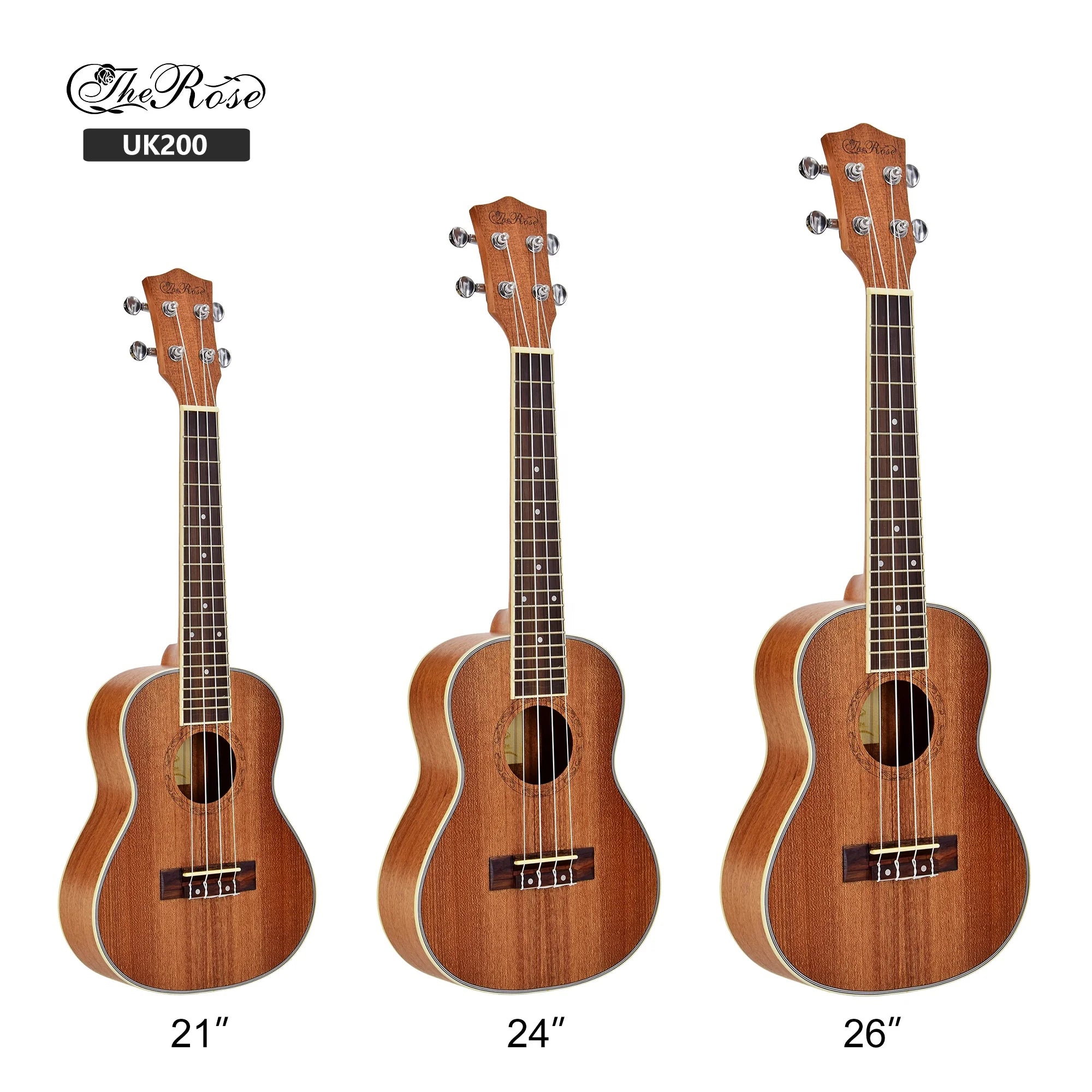 OEM Factory Price Sapele Wood 4 Nylon Strings soprano Concert Tenor Ukulele