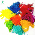 Wholesale Material Natural Chinese White Feather Dyed Strung Rooster Saddles for Puppet Carnival Samba Fly Tying Costume