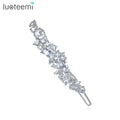 LUOTEEMI Luxury Cubic Zirconia Flower Hair Pins for Women Hair Accessories Jewelry Hair Flower Pin