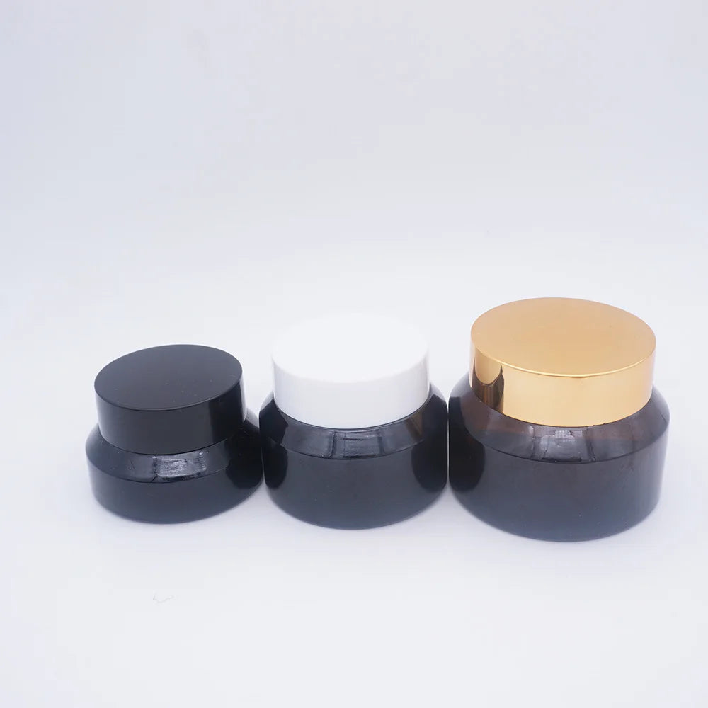 Sloping Shoulder Cosmetic Amber 2oz Cream Container