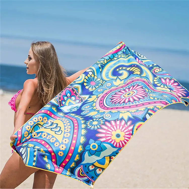Customer Yoga Towel Sand Free Gym Swim Backpacking Hiking and Camping for Travel Microfiber Beach Towel