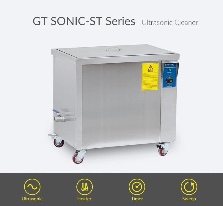 GT SONIC Electric New 28kHz 1200W Stainless Steel SUS304 Ultrasonic Cleaner 77L Industrial Hot Water Degreasing Machine