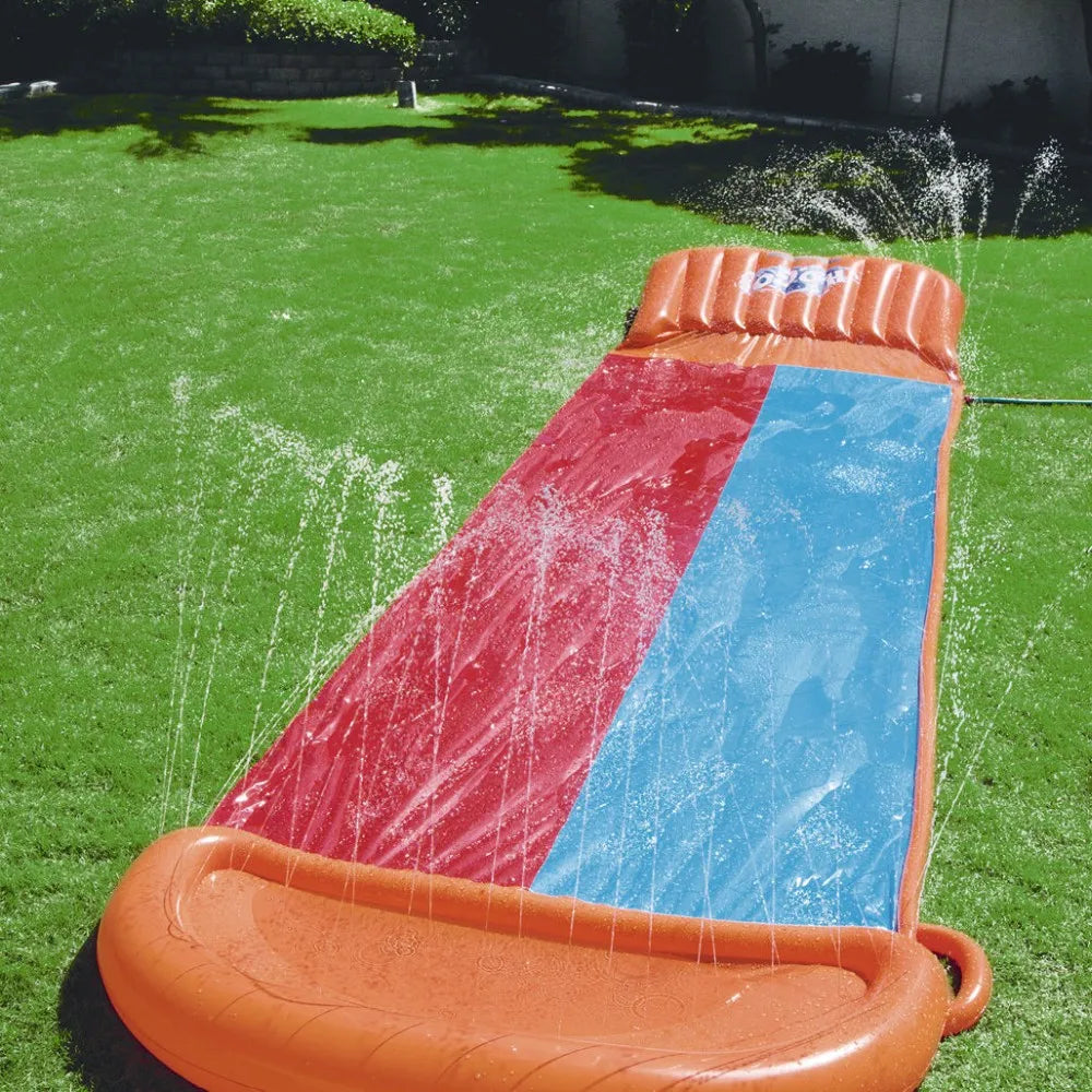 Bestway 52199 Outdoor 2 Racing Slide Garden Splash Water Skating Cloth for 2 Kids