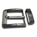 Nice Polishing Zinc Alloy Casting Shiny Gunmetal Laser Pin Belt Buckle With Loop for Men Genuine Leather Belt