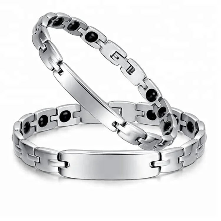 Fashion Couples High Quality Quantum Scalar Energy 4 in 1 Magnetic Stainless Bracelet