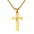 Christian Religious Jewelry Bible Engrave 18k Gold Plated Stainless Steel Link Chain Our Father Lords Prayer Pendant Necklace