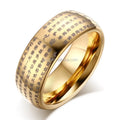 Engraved Chinese Buddhist Texts Tungsten Ring for Men Religions Lucky Jewelry Dropshipping