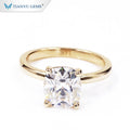 Tianyu Gems Customized Ring Cushion Ice Cut Moissanite 14k 18k Yellow Gold Diamond Ring