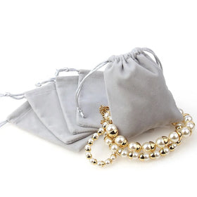 Recyclable Gifts Drawstring Pink Velvet Bag Pouch for Accessories