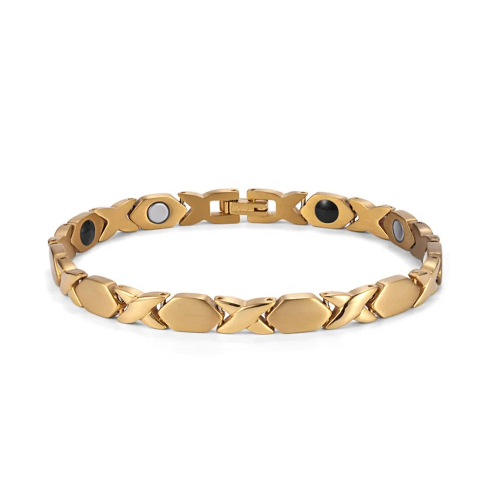 Gold Men & Women Bracelets Titanium Hand Chain Healing Health Jewelry Bracelet Fashion