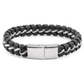 Yiwu Leather Bracelet Factory Hand-made Braided Leather Bracelet Magnetic Buckle Bracelet for Men