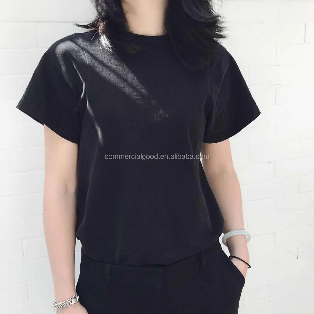 100% Cotton Casual Women's Knitted T-Shirt with Butterfly Sleeves Anti-Wrinkle & Anti-Pilling Features