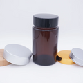 Amber Skin Care Cream Glass 200ml Cosmetic Jar with Black Lid