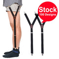 Mens Shirt Stays Adjustable Elastic Garter Straps Sock Non-slip Clamps