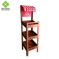 Supermarket Pos Pop Floor Standing Wood Display Rack for Vegetable Fruit