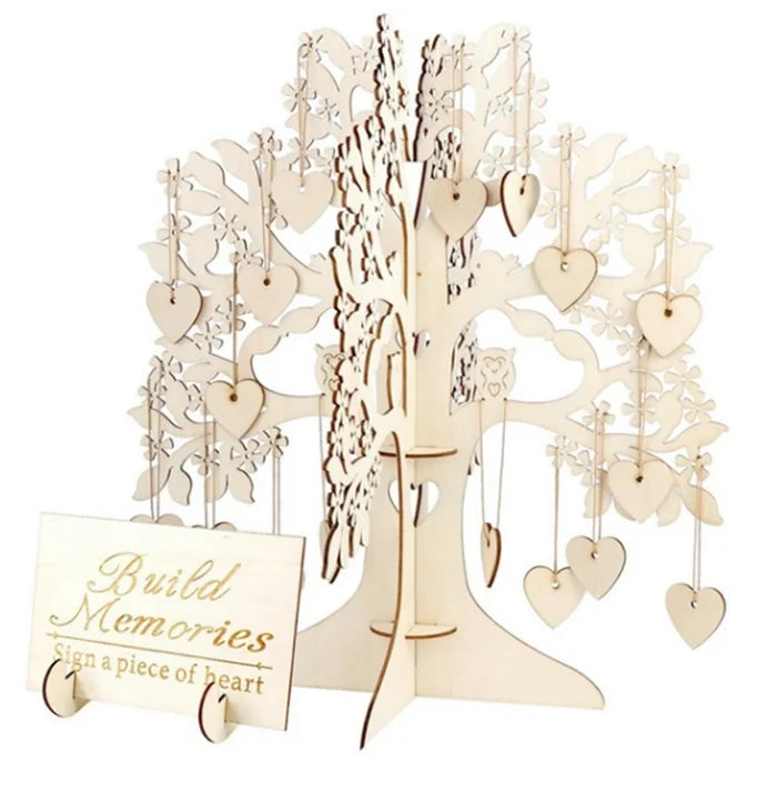 Family Tree Wedding Guest Book Wooden Wishing Tree Guest Book