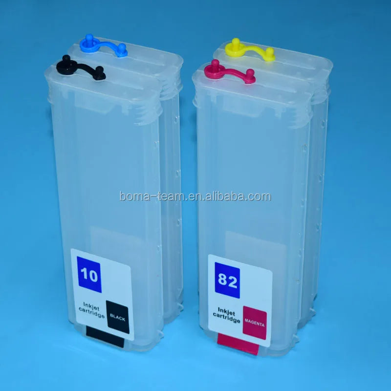 4colors 280ml 10 82 Ciss Refill Ink Cartridge for HP Designjet 500 800 800ps HP500 Hp800 Printer With Auto Reset Permanent Chip