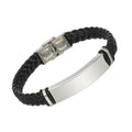 Handmade Leather Cuff Bracelet Wholesale Price Personal Engraved Stainless Steel Bracelet Fast Delivery Engraved Men Jewelry