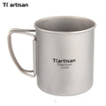 Titanium Drinkware Ultralight Eco-friendly Outdoor Camping Mug 300ml 400ml Folding Handle