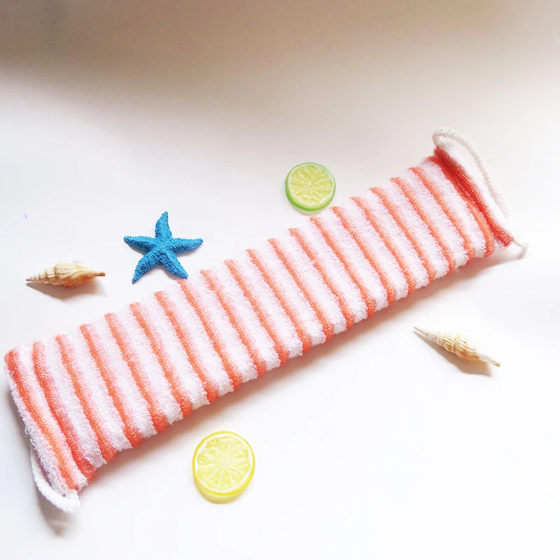 Natural Loofah Bath Scrub Brush Back Rub Back Belt Bath Towel