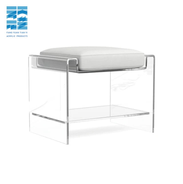 Modern Crystal clear Acrylic Bench Stool Ottoman Stool Used for Dressing Acrylic Stool