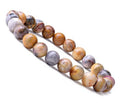 Natural Semi-precious Crazy Agate Crystals Healing Stone 8mm Stretch Gemstone Beads Fashion Bracelets & Bangles