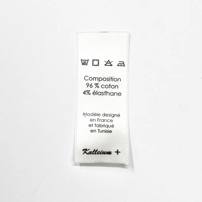 Custom Eco-Friendly Care Labels Sew-On Satin Labels for Clothing with Silk Screen Printing