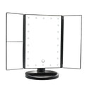 Hot-Selling New Model Desktop Mirror Trifold Plastic 1/2/3/10X Magnifying Touch Switch Brightness Adjustment Logo Printed LED