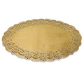 Classical Wholesale Premium Hot Sell 13.8 Inch Oval Noble Gold Foil Lace Paper Doilies Europe Style Eco-Friendly