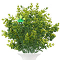 42-Stem Artificial Boxwood Greenery Foliage Plants PE Material for Wedding Garden Farmhouse Outdoor Decor Christmas in Bulk