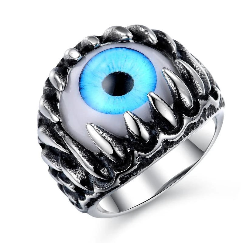 Gothic Rock Cat Eye Stone Ring Designs for Men