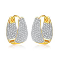 LUOTEEMI Grace Refinement Fashion Gold Color Clear Stud Earrings Paved Micro a AA Cubic Zircon Ear Hoop Jewelry for Women
