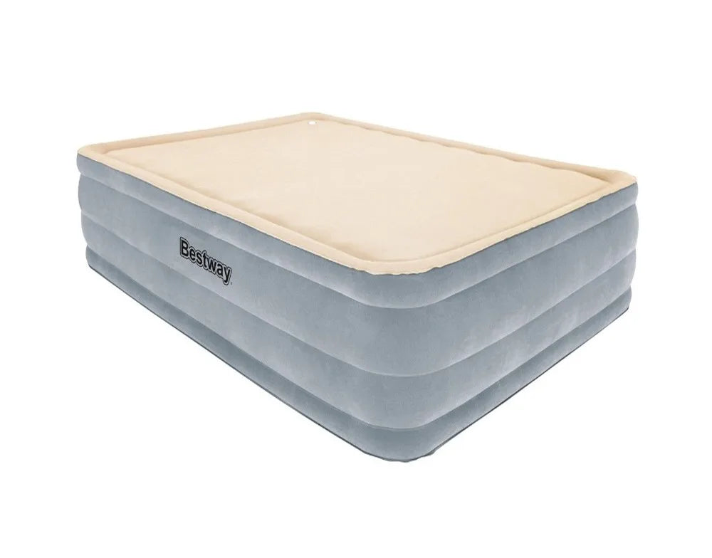 Bestway 67486 Tritech Foam Top Air Mattress Queen with Built-in AC Pump 2.03 m X 1.52 m X 46 cm