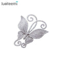 LUOTEEMI Wholesale New Arrivals Fancy Fashion Pure Sparkling Clear CZ Micro Pave Luxury Dancing Butterfly Brooch