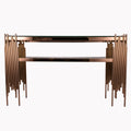Modern Console Tables for Living Room Background Wall New Design Rose Gold Black Glass Long Table Luxury Display Console Table