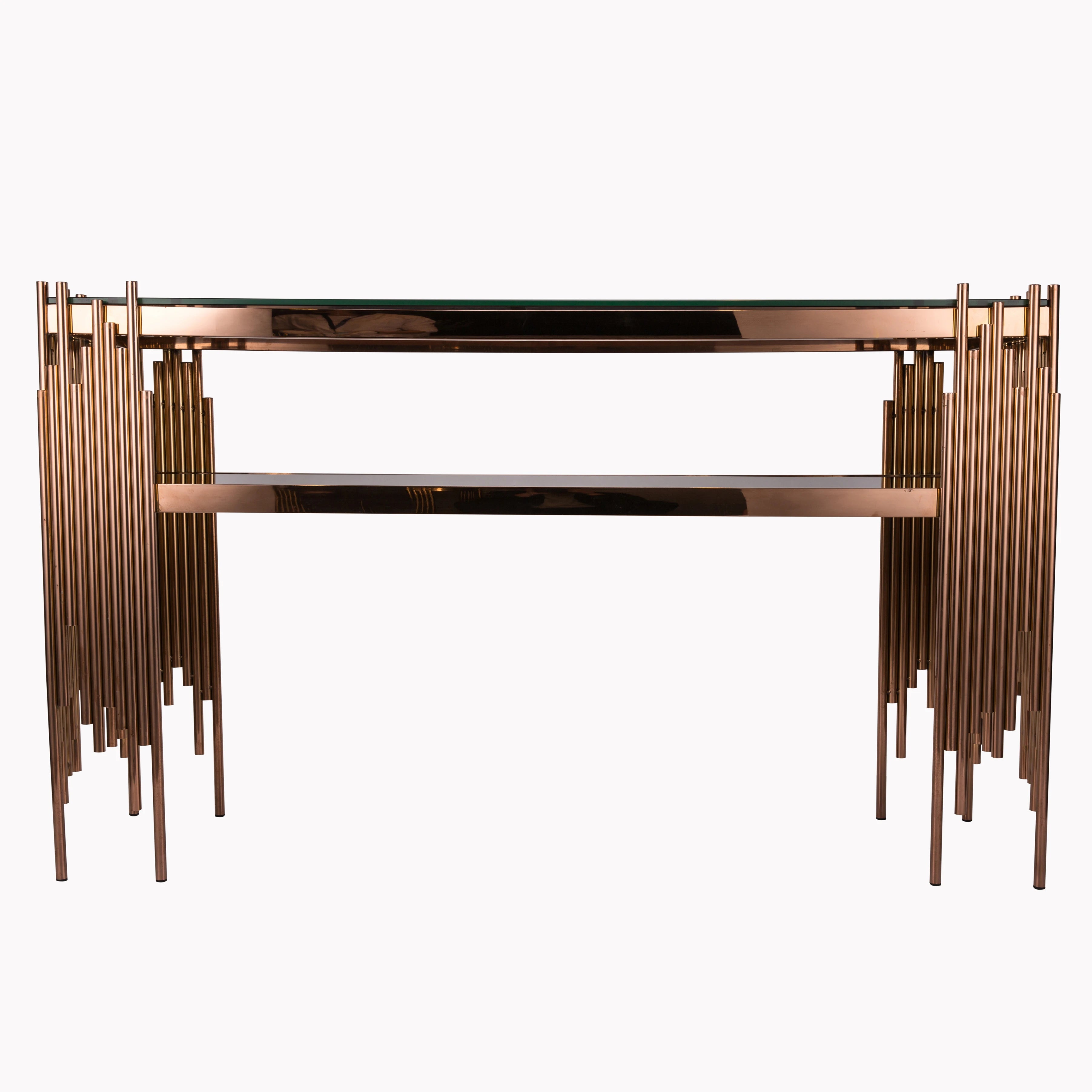 Modern Console Tables for Living Room Background Wall New Design Rose Gold Black Glass Long Table Luxury Display Console Table