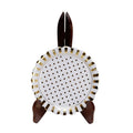 Classical Hot Sell Disposable  250gsm 7 Inch Gold Stripes and Dots Paper Plates