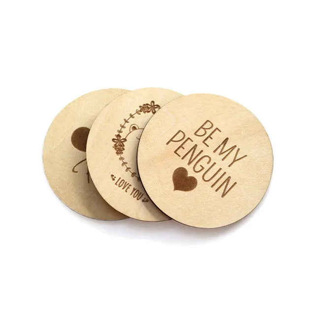 Engraved Rustic Wooden Round Shapes World Different Country Fridge Ornaments