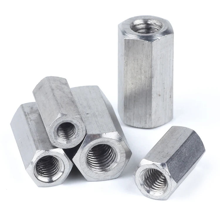 Carbon Steel Zinc Plated M3 M4 Hex Long Nut with ISO9001 Hex Coupling Nuts