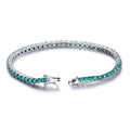 Simple Wedding Valentine's Day Gift 925 Sterling Silver Bracelet Emerald Gemstone Women's Bracelet Hot Sale Classic 3mm 3pcs