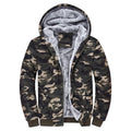 Wholesale Winter Men Zip up Camo Plush Jacket Hoodie