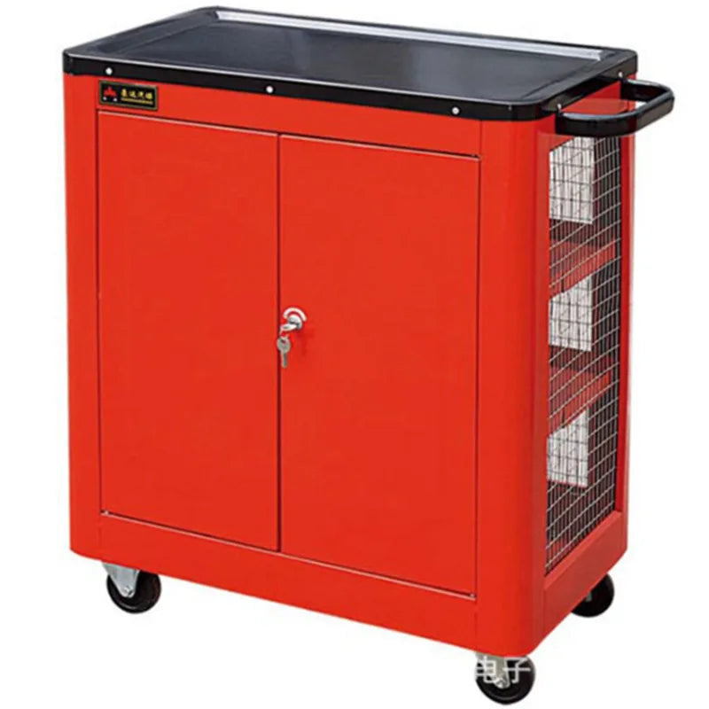 Tool Trolley Chest Cabinet Three Layers Auto Repair Toolbox Multifunctional Hand Push Tool Cabinet Parts Cabinet