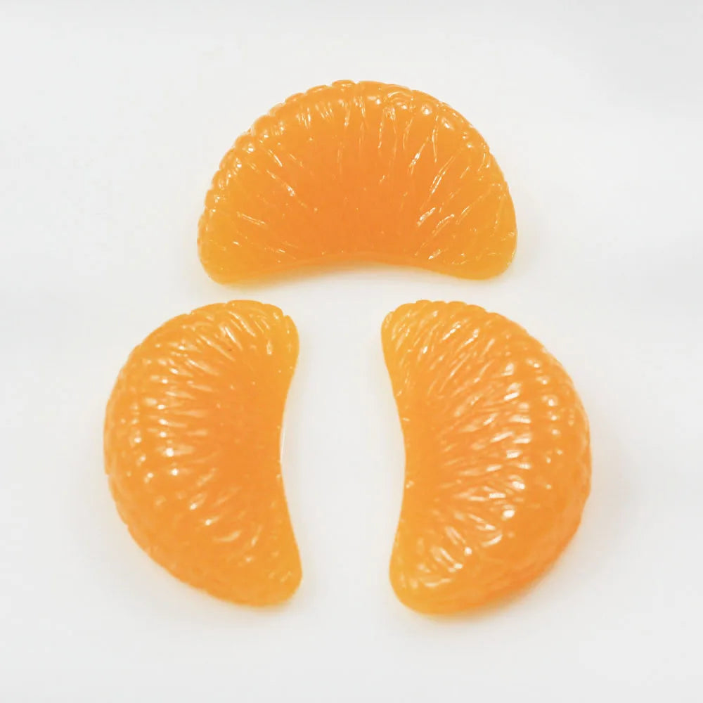 Simulation Realistic Mini Orange Segment Fruit Cabochon Beads Cheap for Slime Makings Accessories
