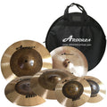 ARBOREA Cymbal Ghost Series 10"Splash+14"Hi-Hat+16"Crash+18"China+20"Ride+Bag for Drum Set Handmade Cymbal