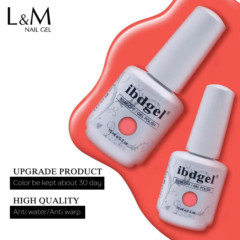 Ibdgel Living Coral Orange Series Nail Art Gel Nail Varnish Polish