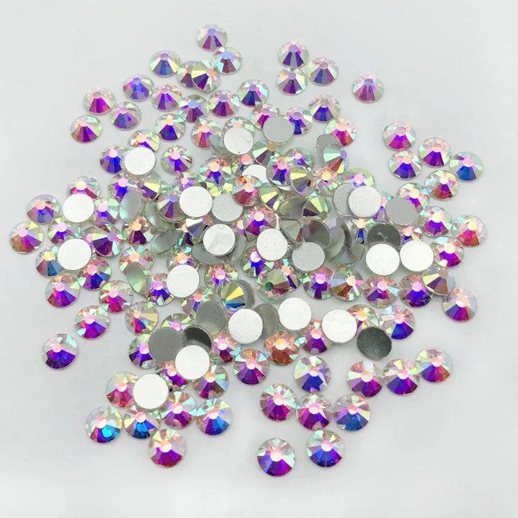 Fast Ship Bottom Price Sparkling 1440pcs Non-hot Fix Rhinestones clear Crystal AB Flat Back Glass Crystals SS20 for  Bling Cup