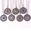 N0531 Fashion Vintage Colorful Crystal Nordic Knot PENTACLE Amulet Pendant Wholesale