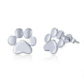 GT02 Wholesale Custom 925 Sterling Silver Fine Jewelry Cute Animal Dog Cat Footprints Paw Stud Earrings for Women Girl Kids