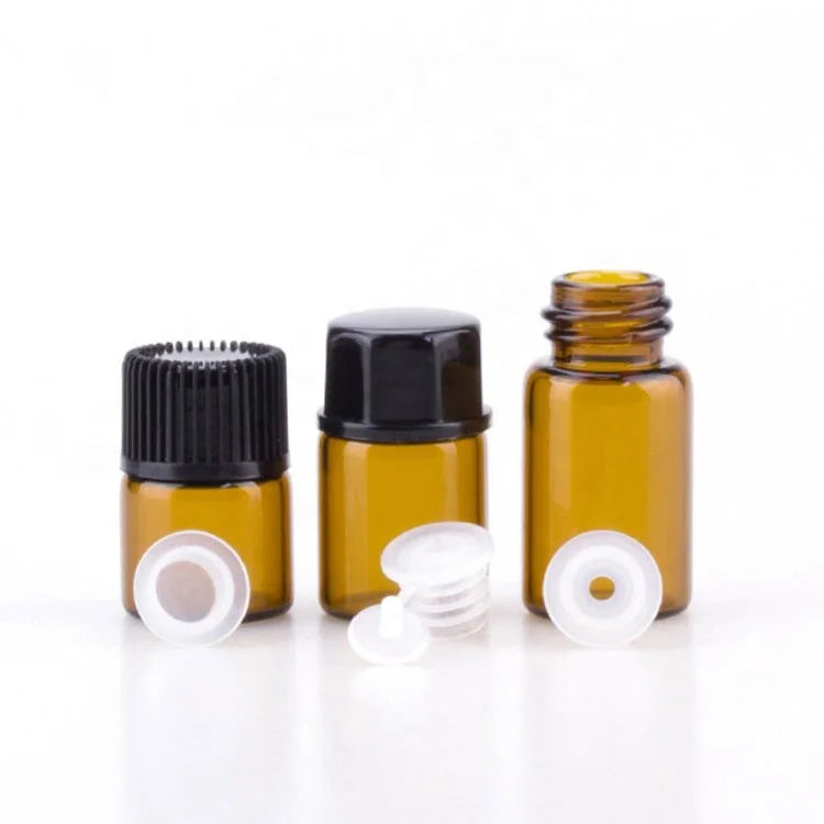 Wholesale Small Portable Travel Size 1ml 2ml 3ml Amber Sample Glass Vials Glass Bottle for Perfume Essential Oil