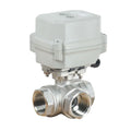 A150-T25-S3-B 3 Way 1 Inch DN25 L T Type Motorized Valve with Manual Override